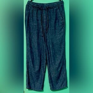 Casual Blue Drawstring Pants